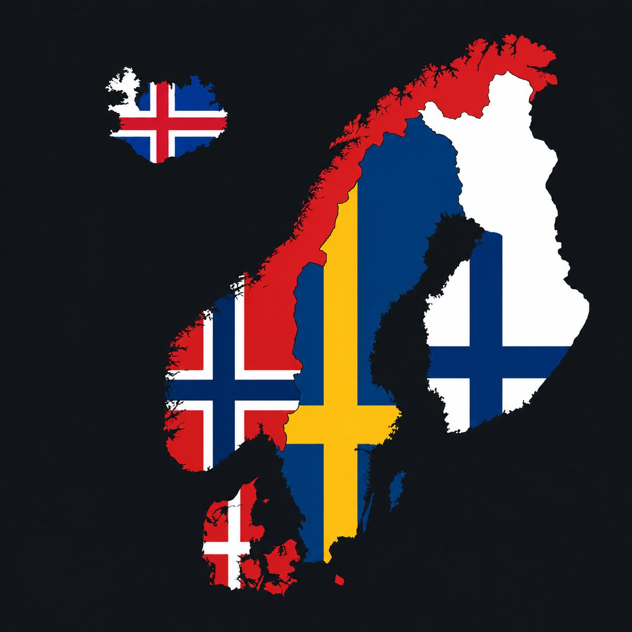 Nordic region map